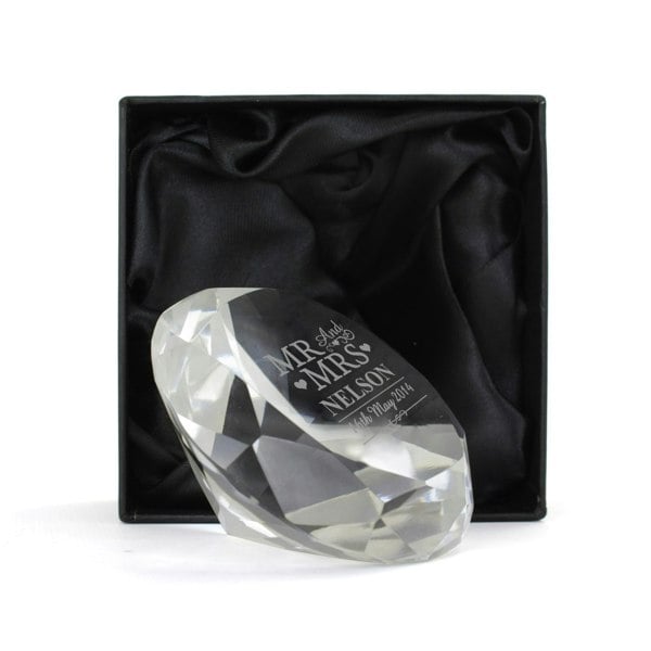 Personalised Memento Company Personalised Mr & Mrs Diamond Paperweight