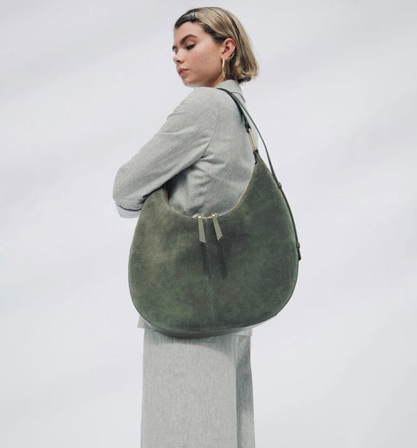 Apatchy London The Nora Suede Bag - Olive