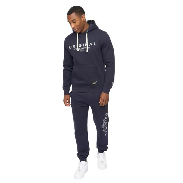 Crosshatch Mens Jamals Hoodie And Joggers Set - Navy