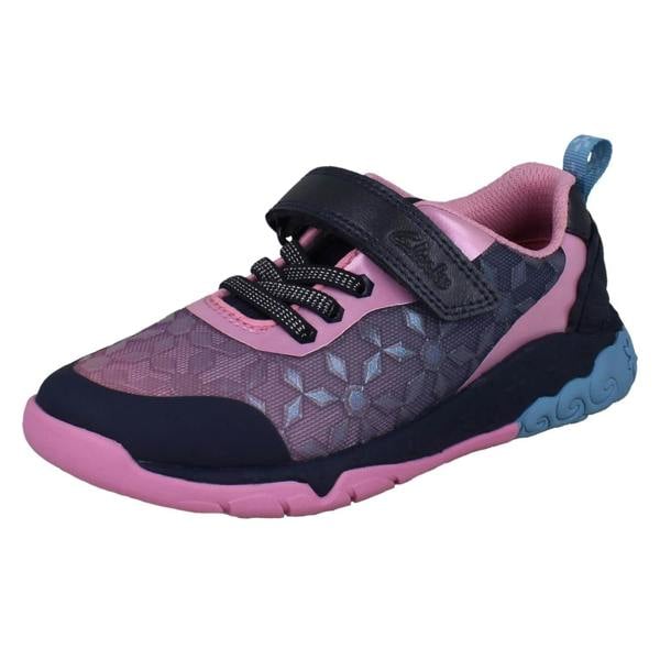 Clarks Girls Clarks Snowflake Detail Casual Trainers Tidal Trail