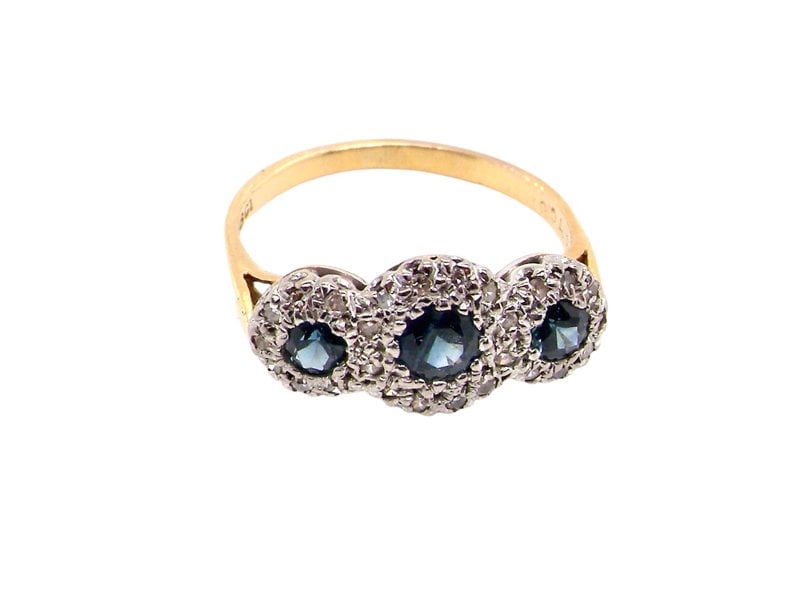 Vintage Tom A sapphire and diamond multi cluster ring