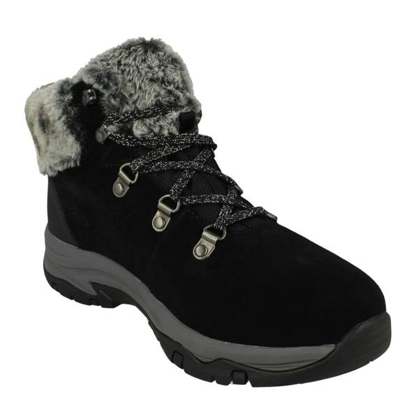 Skechers Ladies Skechers Faux Fur Cuffed Waterproof Ankle Boots Falls Finest 167178