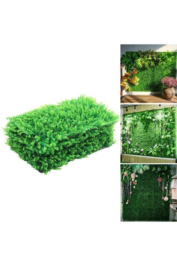 Living and Home 6 Pcs 40x60cm Artificial Eucalyptus Leaf Wall Panel Lawn Background Wall