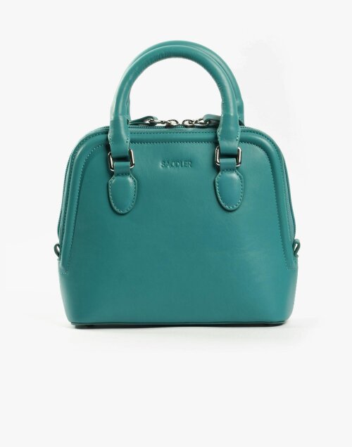 SADDLER KELLY Leather Zip Top Handbag  - Adjustable Strap, Phone Pocket, Crossbody or Handheld - RFID Protected - Teal