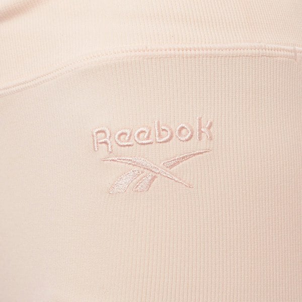 Reebok Women's Light Pink Ribbed Logo Leggings with Drawstring Waist