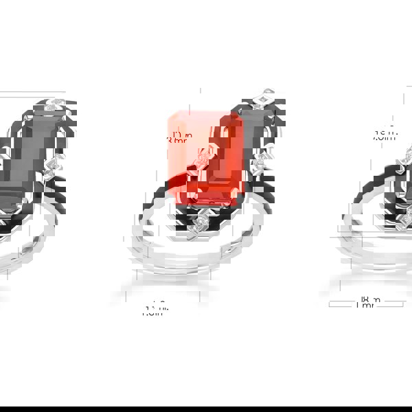 Gemondo Grand Deco Black Enamel, Carnelian & Topaz Ring in Sterling Silver