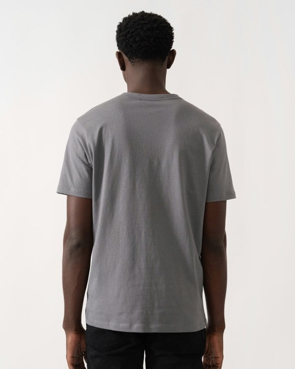 BOSS Orange Tales Mens Cotton-Jersey T-shirt With Logo Patch - Open Grey 062