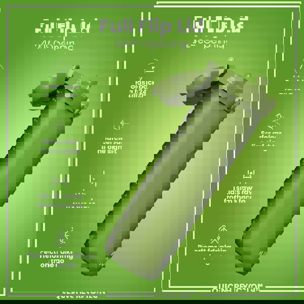 ION8 Leak Proof 1 litre Water Bottle, Recyclon, Khaki Green, 1L