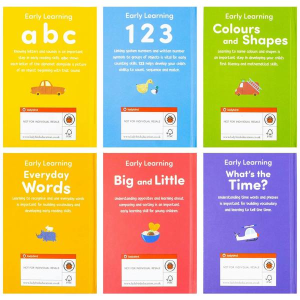 Ladybird Early Learning Library 6 Books Tuck-Box Set for Toddlers and Preschoolers