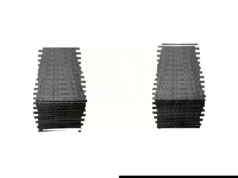 Fimous 10 Seater Garden Outdoor Rattan Furniture Set Patio Corner Sofa Coffee Table with Side Table 2 Big Stool Dark Grey