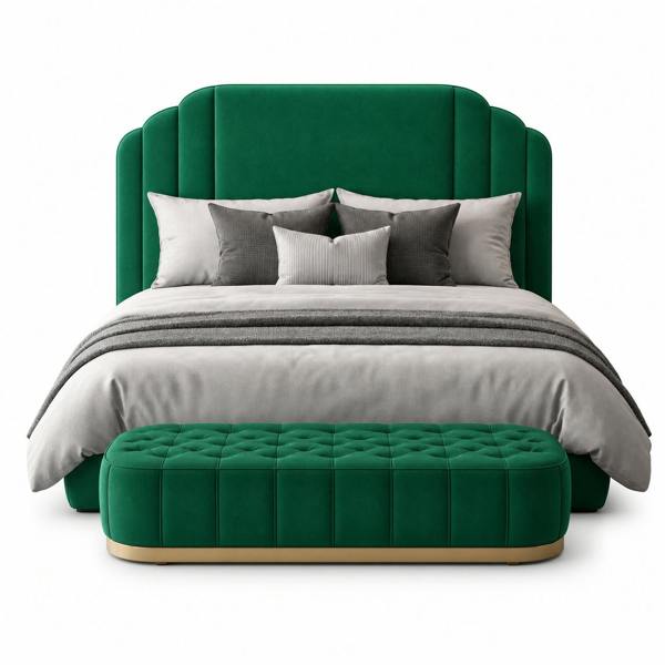 Great British Beds Zurich Divan Bed - Green Plush