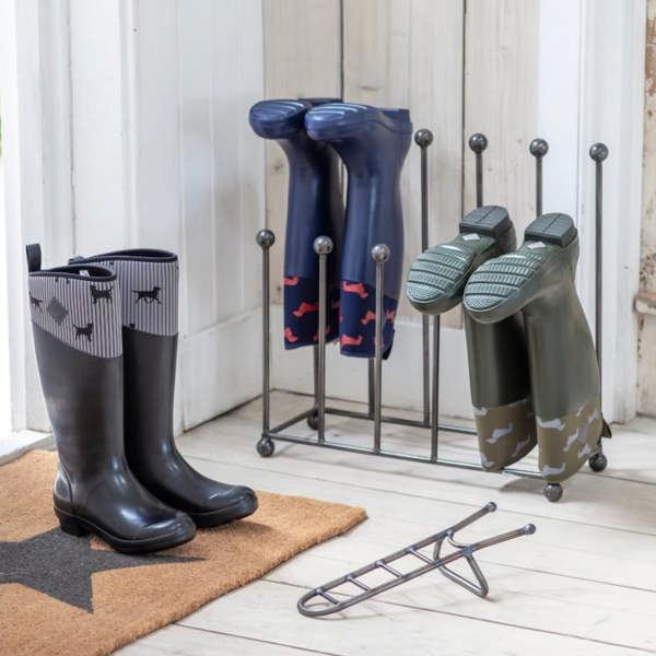 Abode Home & Gifts Raw Metal Welly Stand