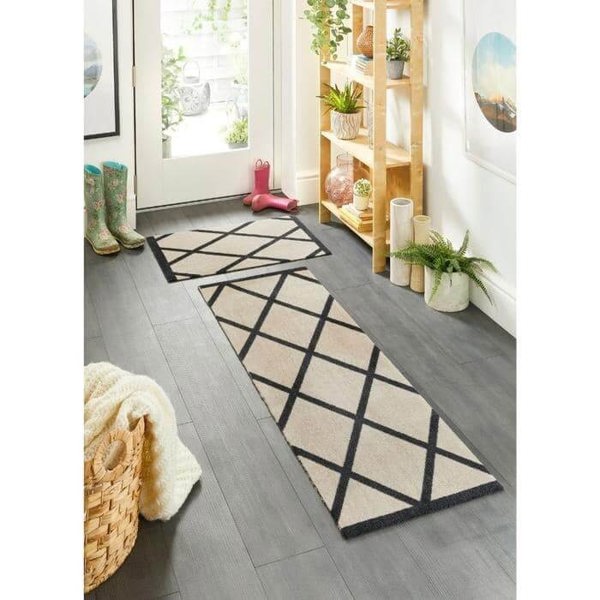 The Rugs Washable Geometric Mat & Runner: Stylish Durable