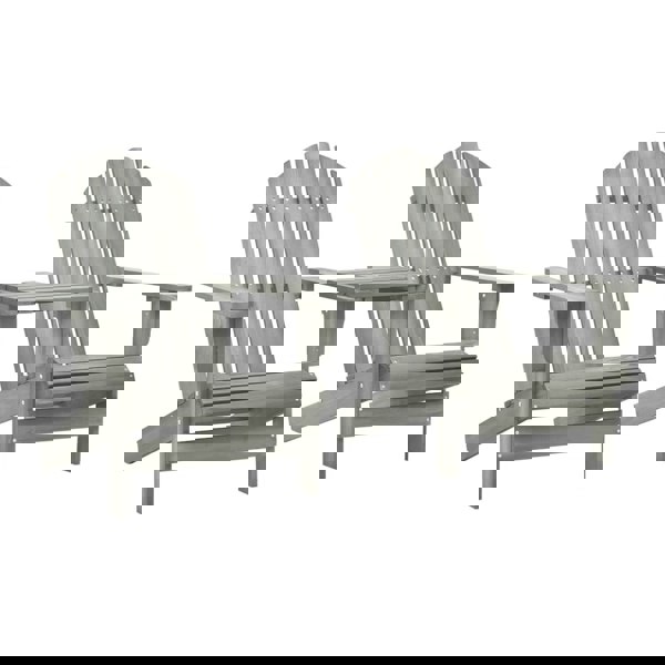 Berkfield Garden Adirondack Chair Solid Fir Wood Grey