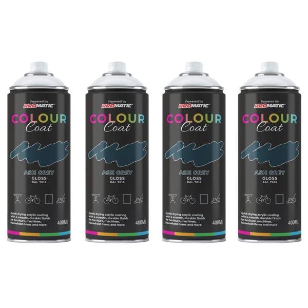 Colour Coat 4X Ash Grey RAL 7016 Gloss Spray Paint 400ml
