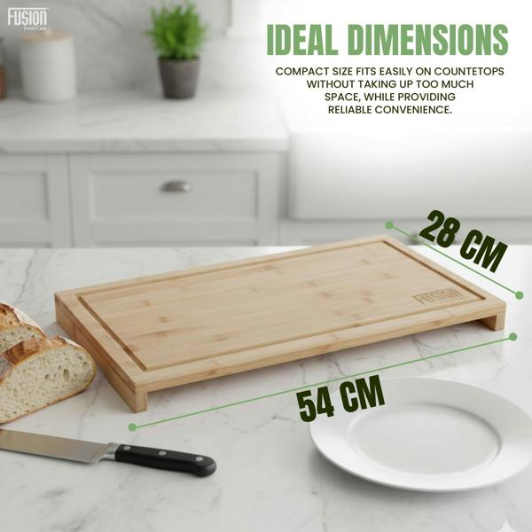 Fusion Food Care Fusion Food Bamboo Chopping Board - 54x28cm Large Cutting Board for Kitchen Food Grade Board for Cutting Meat & Vegetable