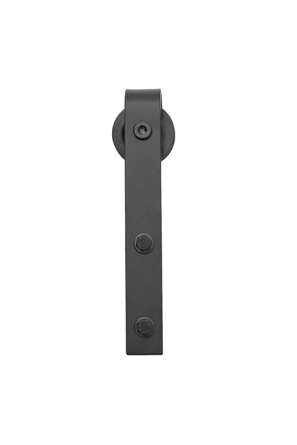 Living and Home 91cm W x 3.5cm D x 213cm H Farmhouse Style Wooden Barn Door with 200cm Slide Guide Dark Grey