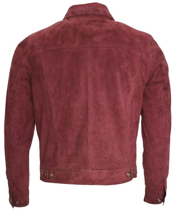 Infinity Leather Mens Trucker Classic Suede Leather Shirt Jeans Jacket