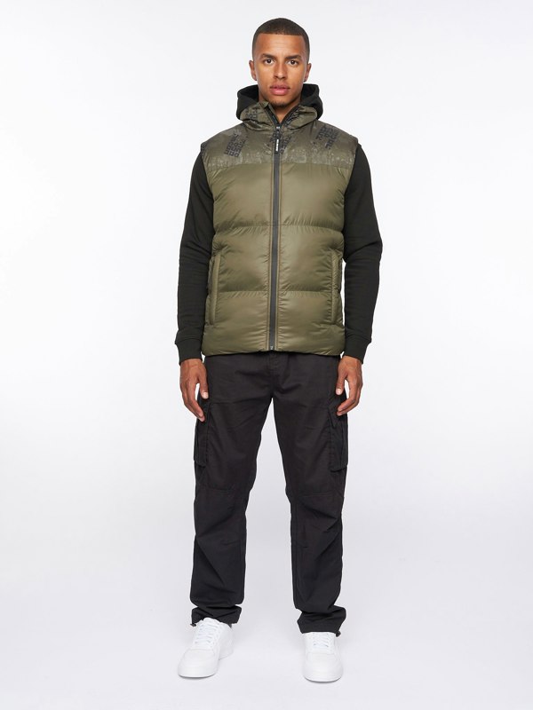 Duck and Cover Romain Padded Gilet Olive Camo