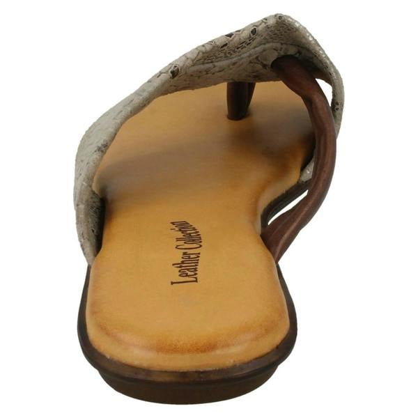 Leather Collection Ladies Leather Collection Toepost Sandals