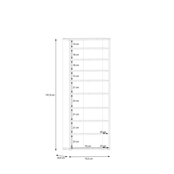 Furniture To Go Alice Springs Tall Shoe Cabinet with 4 Doors Push-to-Open in Terracotta