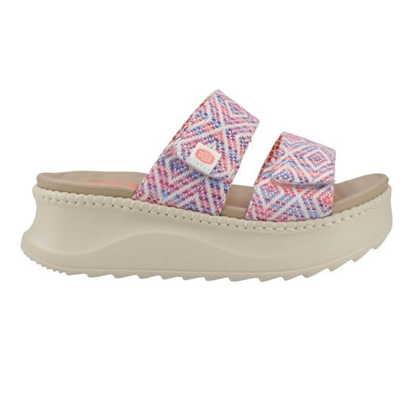 HEYDUDE Delray Slide Surf Baja Polyester Blend Women's Blue/Pink/Multi Sandals