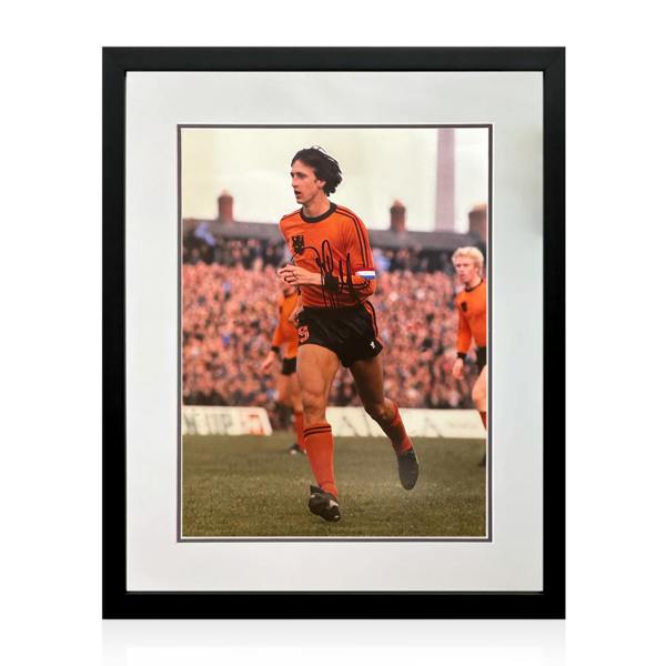 Johan Cruyff Signed Netherlands Photo Deluxe Mount Frame (AFTAL Authentication)