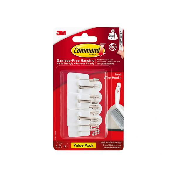 Command White Wire Hooks - Multi Colour - 