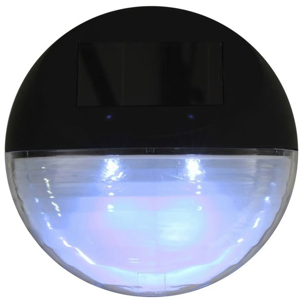 Berkfield Outdoor Solar Wall Lamps LED 24 pcs Round Black