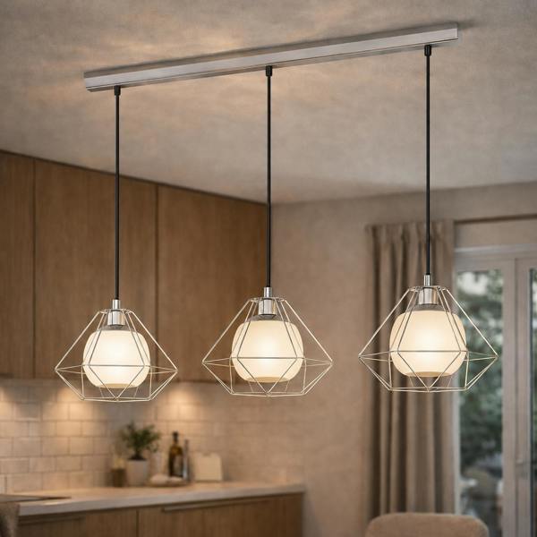 Pagazzi Lighting Burton 3 Light Polished Chrome Ceiling Pendant Bar