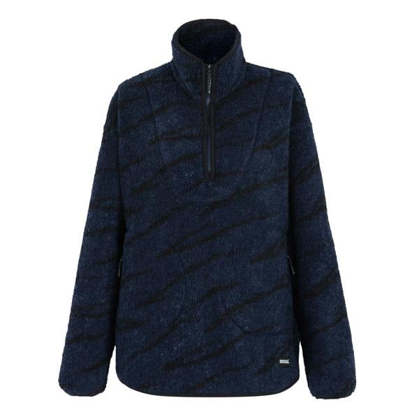 Regatta Womens/Ladies Frankie Abstract Borg Half Zip Fleece Jacket - Navy/Black