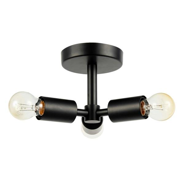 Industrial Matte Black Ceiling Light Fixture to Showcase Vintage Bulbs Image 5