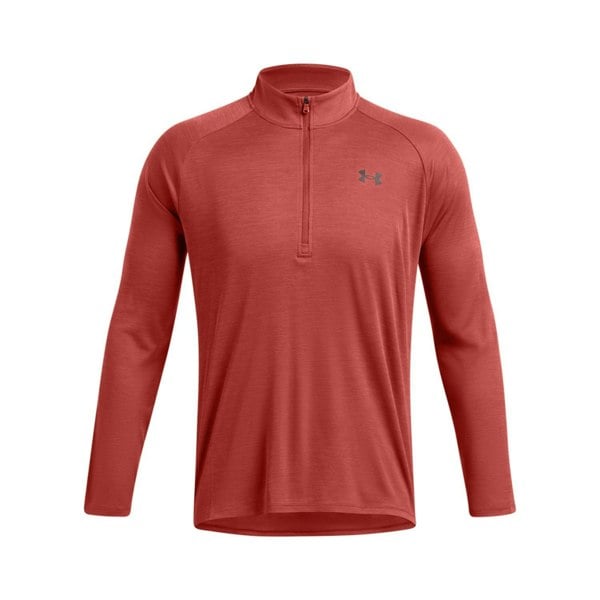 Under Armour Mens Tech Textured Half Zip Top - Red