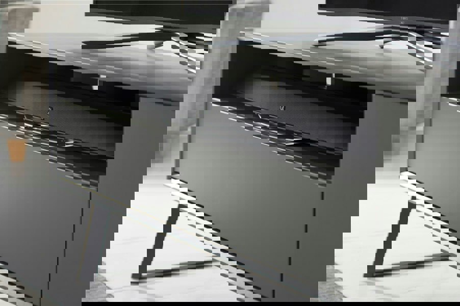 Dorel Home Carbon TV-Stand with 1 Flap & 2 Doors Grey