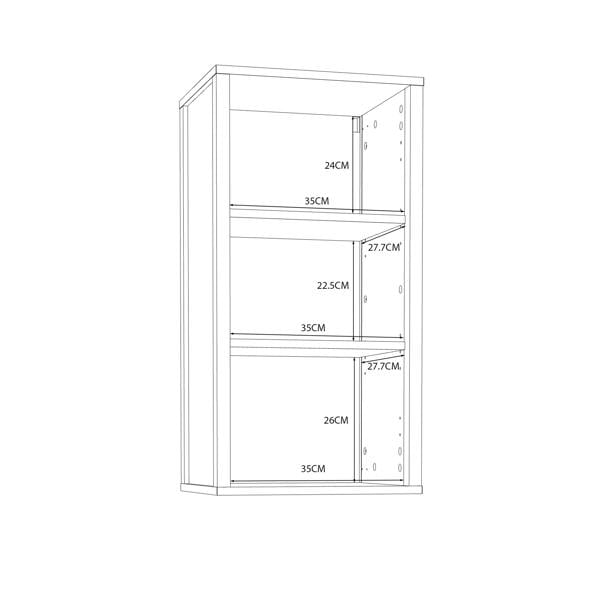 Furniture To Go Ipsarion Hanging Cupboard with 1 Door & Silver Handle in White