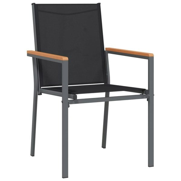 Berkfield Garden Chairs 6 pcs Black 55x61.5x90 cm Textilene and Steel