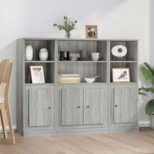 Berkfield Highboards 3 pcs Grey Sonoma Engineered Wood