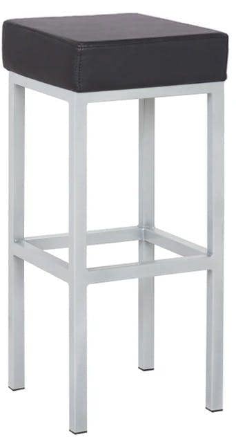 Lamboro Cube Single Kitchen Bar Stool, Fixed Satin Varnish Legs And Footrest, Extra Padded Seat, Breakfast Bar & Home Barstool, Black