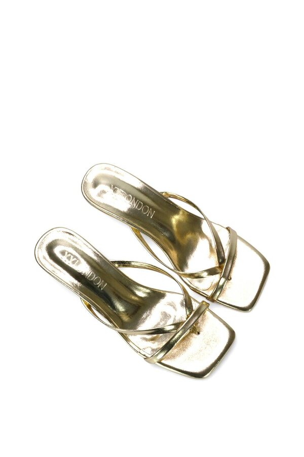 XY LONDON Kitten Heel Sandal Mules With Toe Post