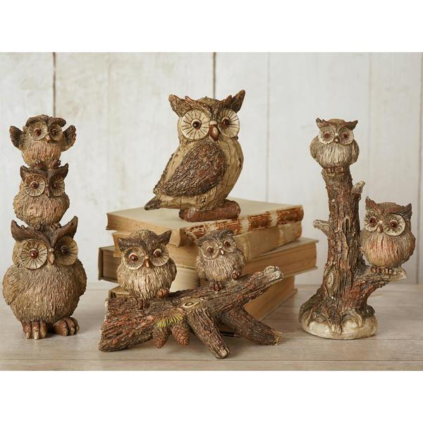 Country Living Stack Of Owls