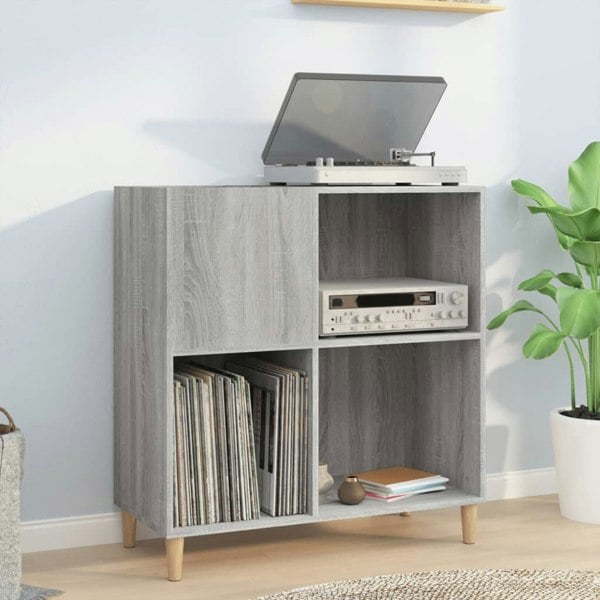 Berkfield Record Cabinet Grey Sonoma 84.5x38x89 cm Engineered Wood