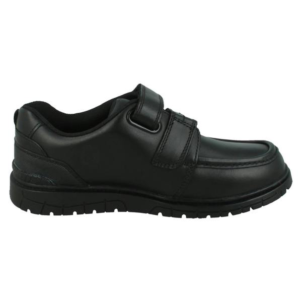 Spot On Boys Double Strap Black Leather School Shoes N1151