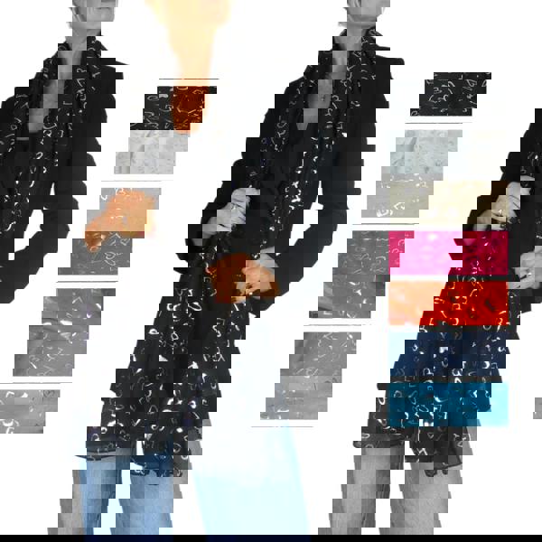 Paulo Due Silver Hearts Lightweight Cotton Scarf