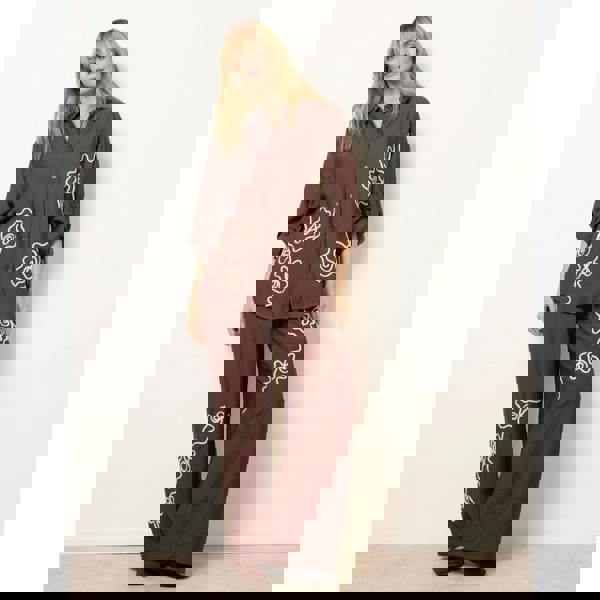 Blue Vanilla Floral Embroidery Shirt