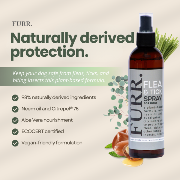 FURR Flea & Tick Spray 250ml x2 Natural, Plant-Based Formula