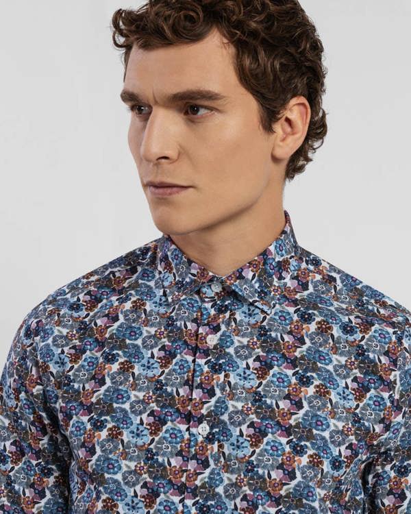 Steel & Jelly Limited Edition Blue Multi Floral Slim Fit Shirt