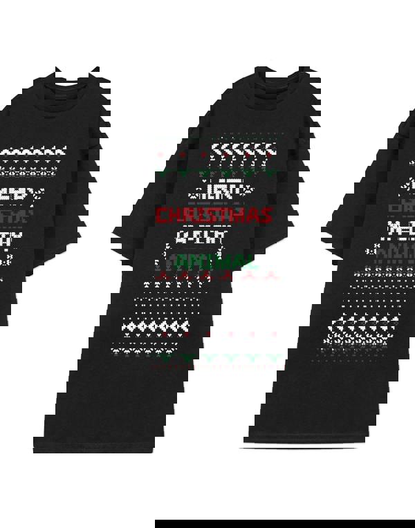 Show Me The Merch Unisex Black Filthy Animal Fair Isle Short Sleeved T-Shirt