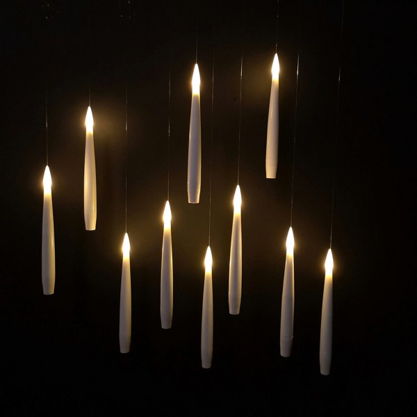 Samuel Alexander Set of 10 15cm Floating White LED Battery Candles in Warm White with Remote Control