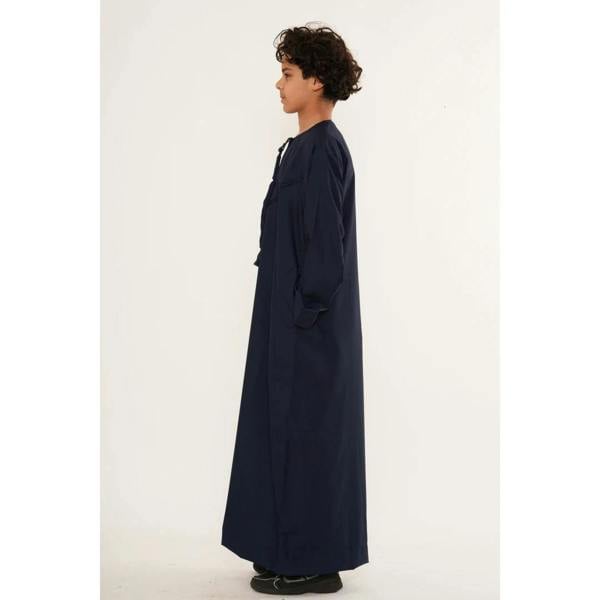HM11 - Boy's Thobe Emirati Omani Bobble Button String Tassel - Navy - Thobez - 6