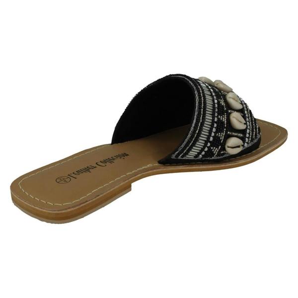 Leather Collection Ladies Leather Collection Beaded Mules F00311